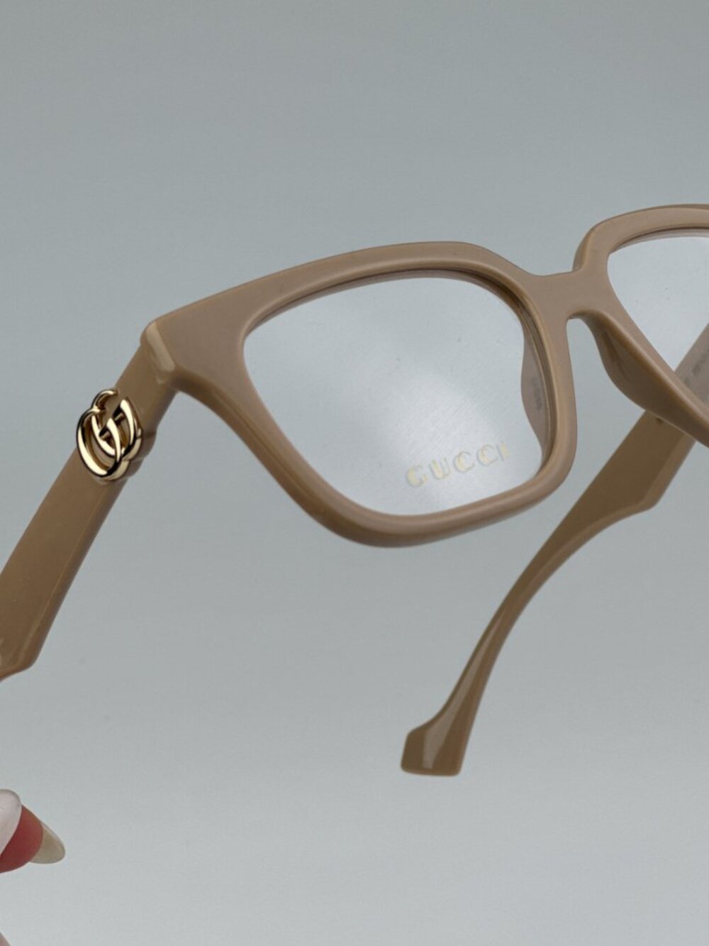 GUCCI GG1536O 007 NUDE SQUARE EYEGLASSES